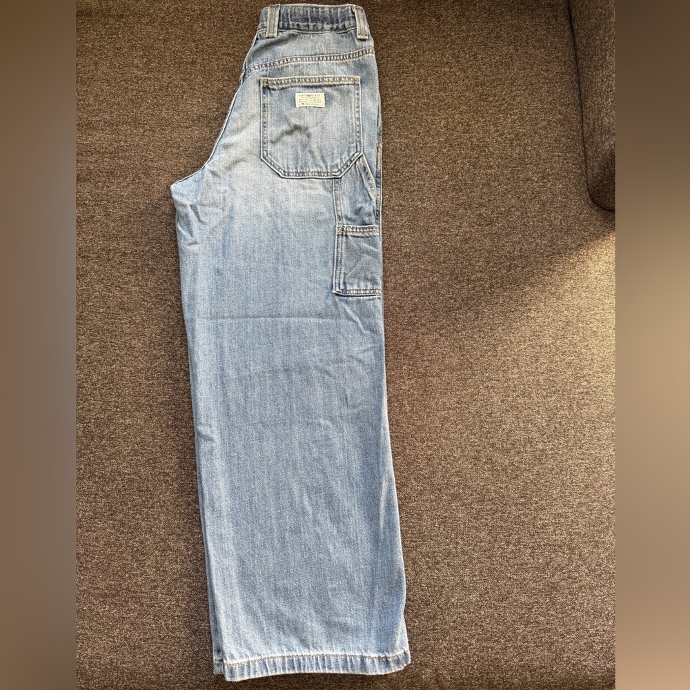 Blue Medium-Wash Denim Jeans with Faded Look